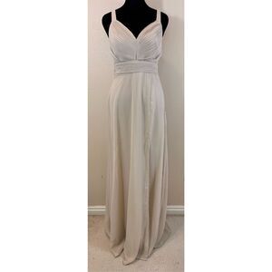 Birdy Grey Floor Length Formal Light Tan Maxi Dress With Pockets Women's Small
